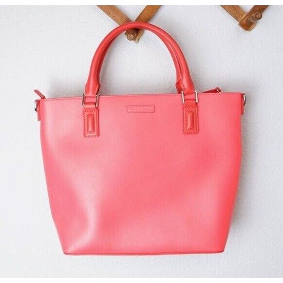 Vera Bradley VEGAN Leather Orange/Coral Satchel Exterior Pocket & FREE GIFT 🎁 - Picture 7 of 12